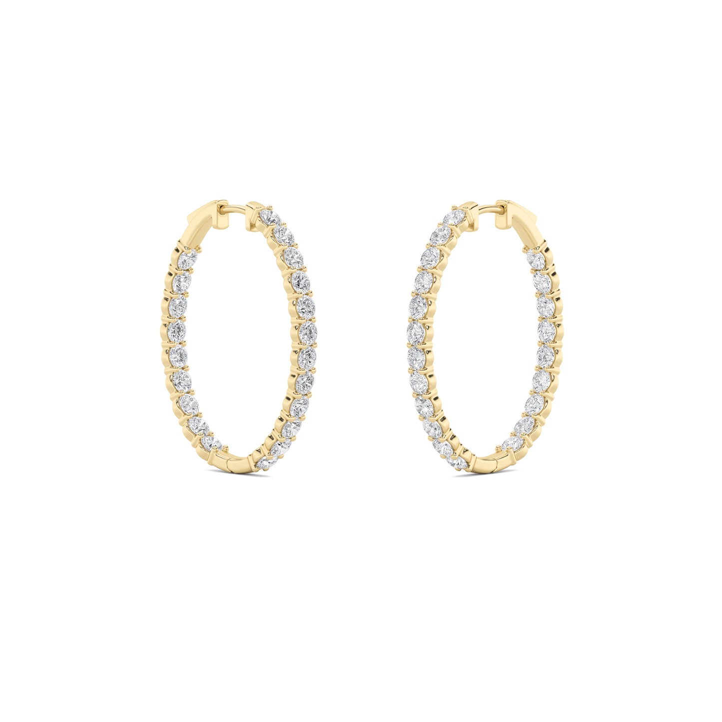 14K Gold 5.0 CTTW Lab Grown Diamond Round Hoop Earrings