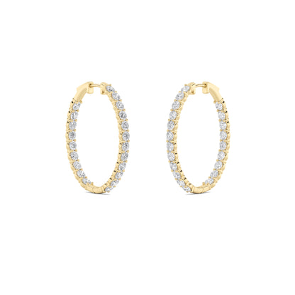 14K Gold 5.0 CTTW Lab Grown Diamond Round Hoop Earrings