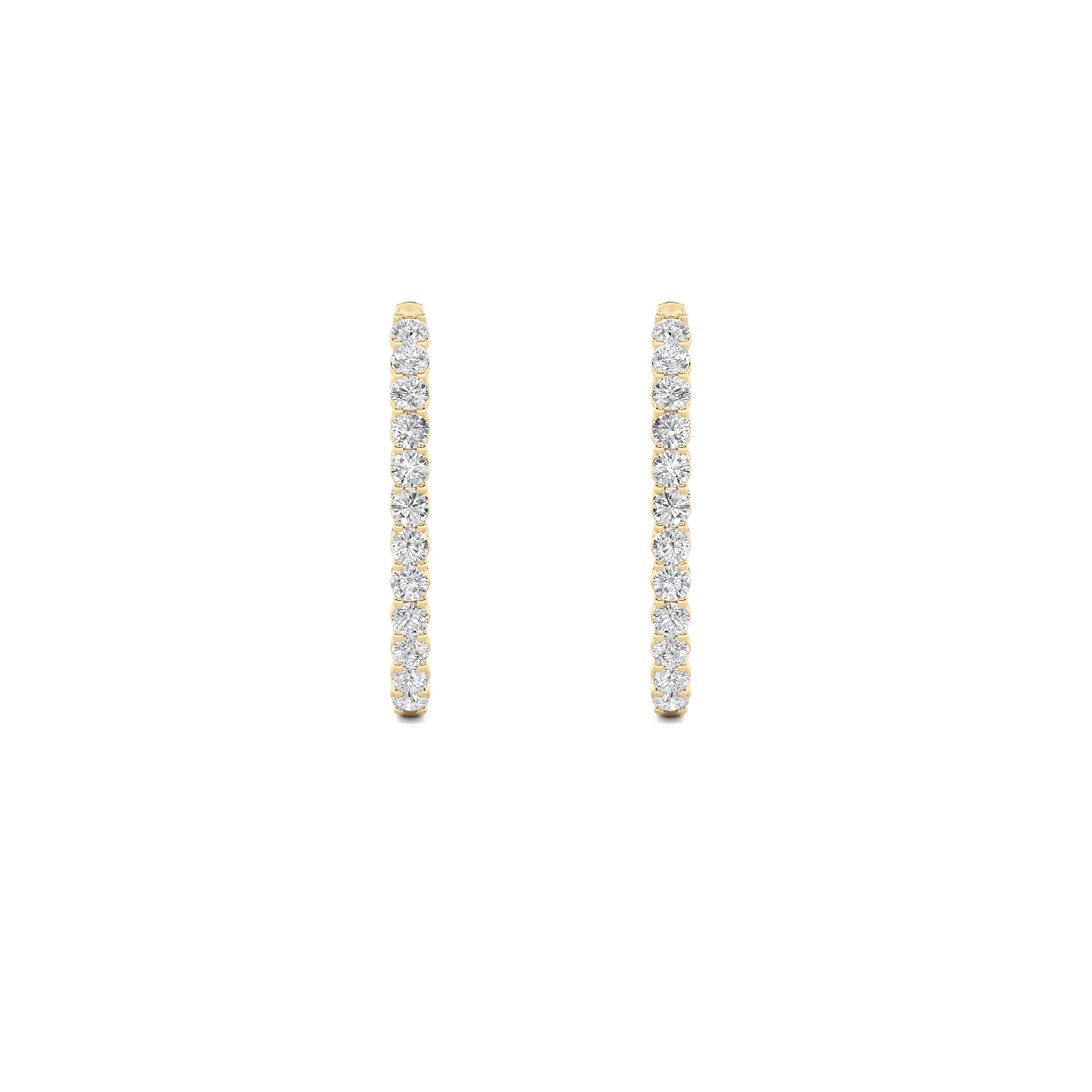 14K Gold 5.0 CTTW Lab Grown Diamond Round Hoop Earrings