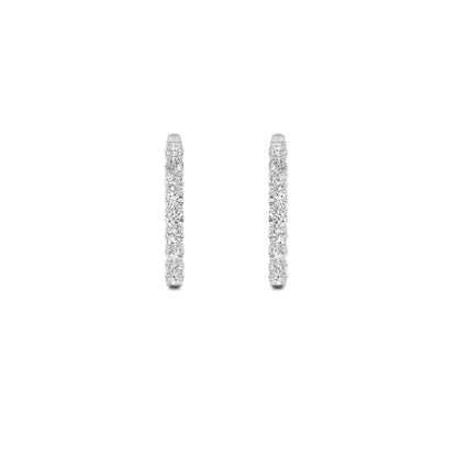 14K White Gold 7.0 CTTW Lab Grown Diamond Round Hoop Earrings