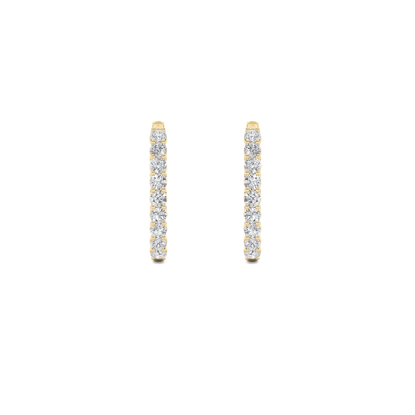 14K Gold 7.0 CTTW Lab Grown Diamond Round Hoop Earrings