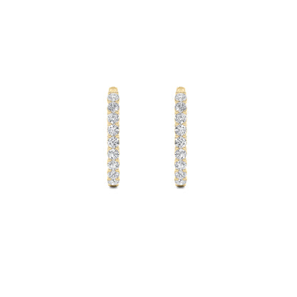 14K Gold 7.0 CTTW Lab Grown Diamond Round Hoop Earrings