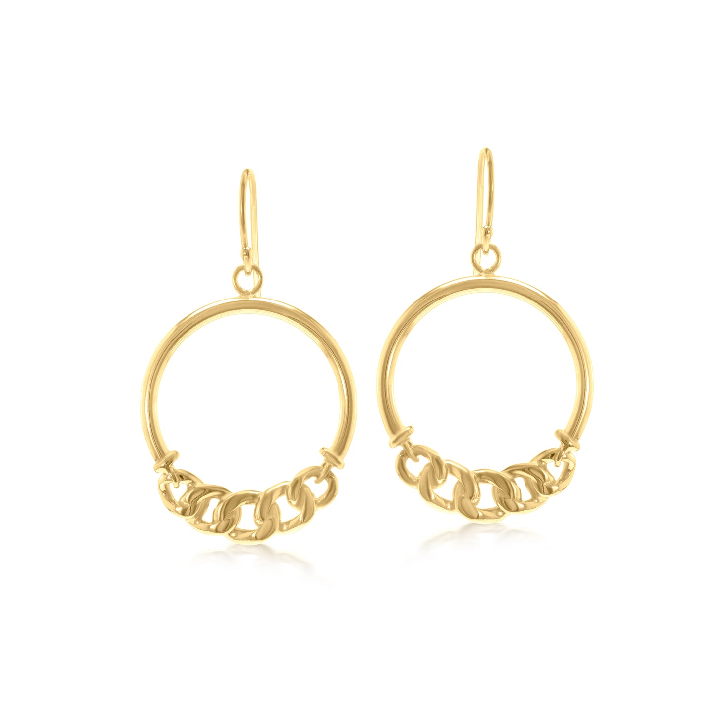 Judy Crowell Jewelry 14K Gold Over Sterling Silver Chain Drop Hoop Earrings