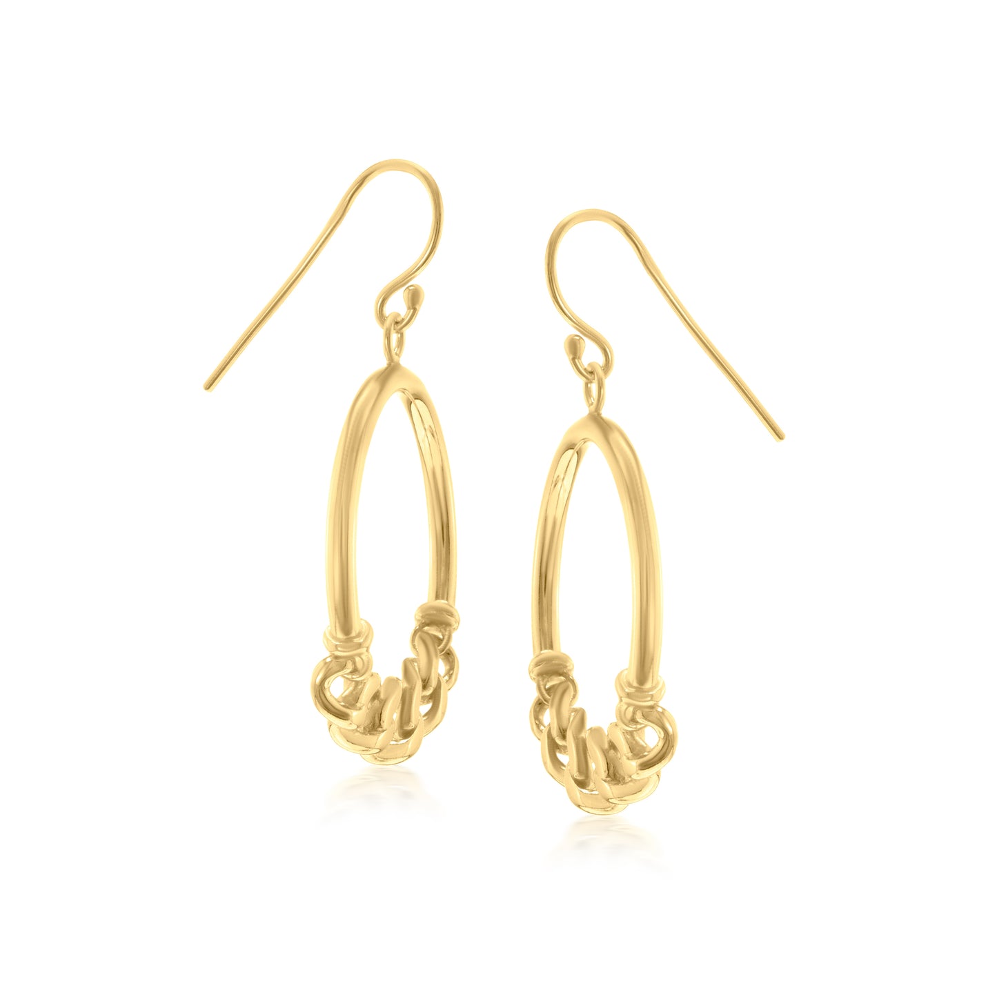 Judy Crowell Jewelry 14K Gold Over Sterling Silver Chain Drop Hoop Earrings