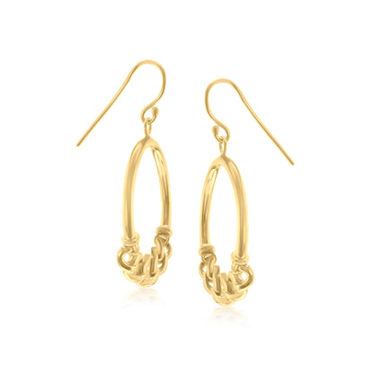 Judy Crowell Jewelry 14K Gold Over Sterling Silver Chain Drop Hoop Earrings