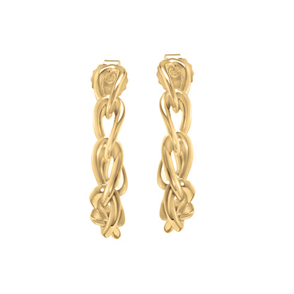 Judy Crowell Jewelry 14K Gold Over Sterling Silver Chain Link Hoop Earrings