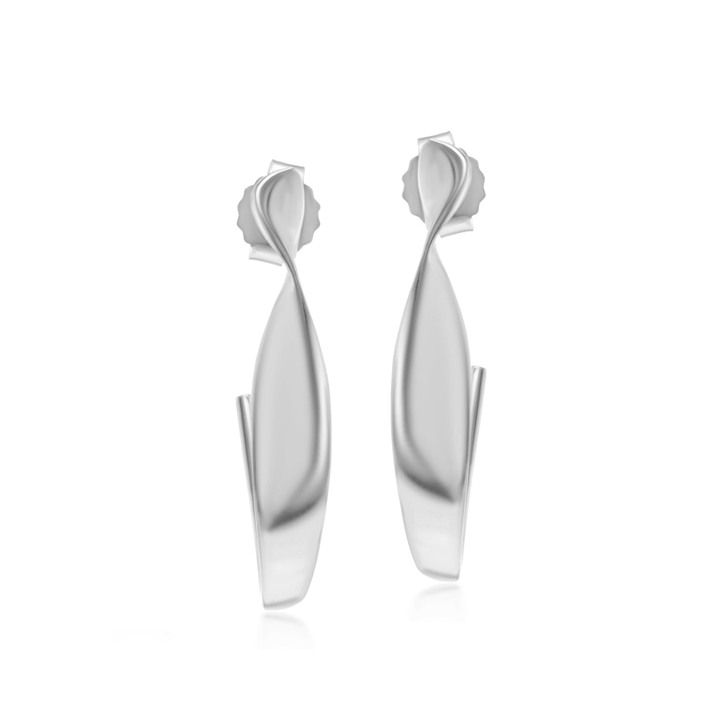 Judy Crowell Jewelry Sterling Silver High Polish Open Twist Hoop Earrings
