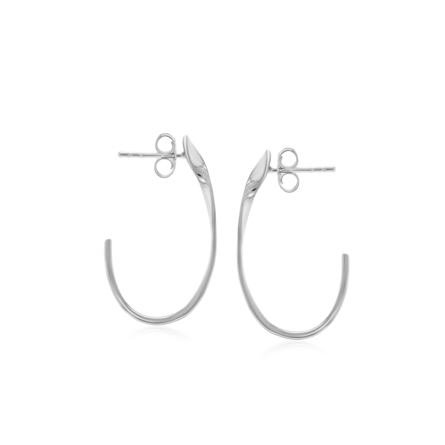 Judy Crowell Jewelry Sterling Silver High Polish Open Twist Hoop Earrings