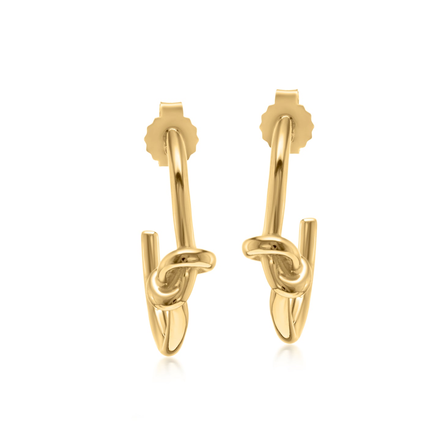 Judy Crowell Jewelry Gold Over Sterling Silver High Polish Open Knot Hoop Earrings