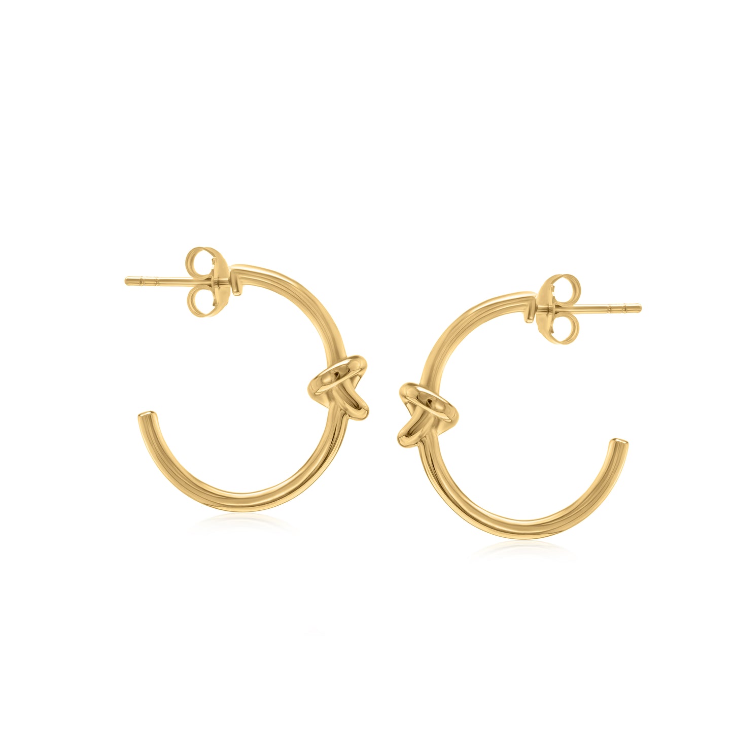 Judy Crowell Jewelry Gold Over Sterling Silver High Polish Open Knot Hoop Earrings