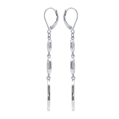 Judy Crowell Jewelry Sterling Silver Diamond Cut Triple Drop Leverback Earrings