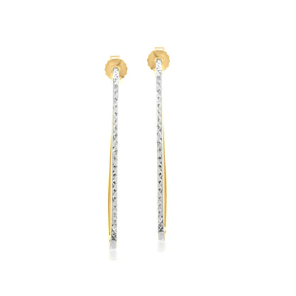 Judy Crowell Jewelry 14K Gold Over Sterling Silver Diamond Cut Rectangle Hoop Earrings