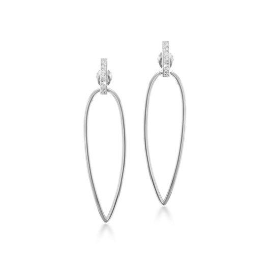 Judy Crowell Jewelry Sterling Silver Diamond Cut Post Reverse Teardrop Earrings