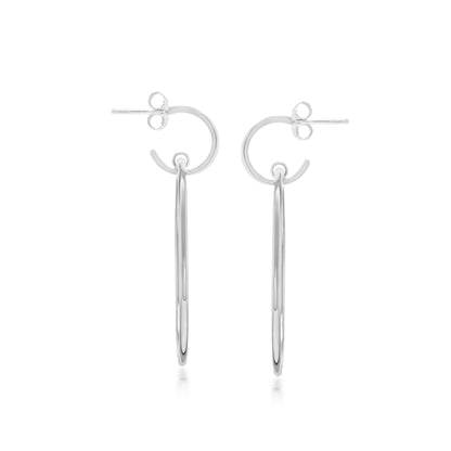 Judy Crowell Jewelry Sterling Silver Diamond Cut Post Circle Drop Earrings