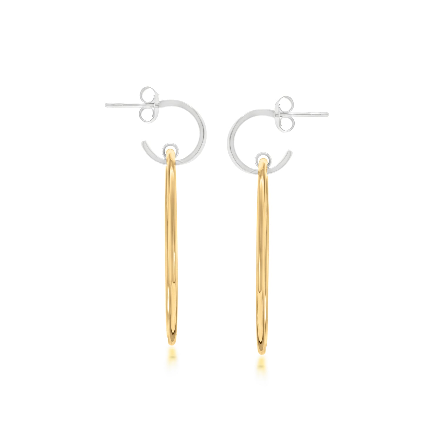 Judy Crowell Jewelry 14K Gold Over Sterling Silver Diamond Cut Post Circle Drop Earrings