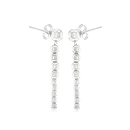 Judy Crowell Jewelry Sterling Silver Graduated Bead Drop Earrings
