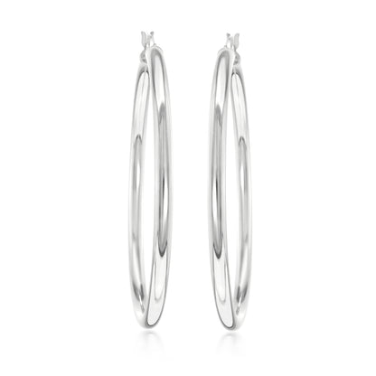 Judy Crowell Jewelry Sterling Silver Large Hoop Earring