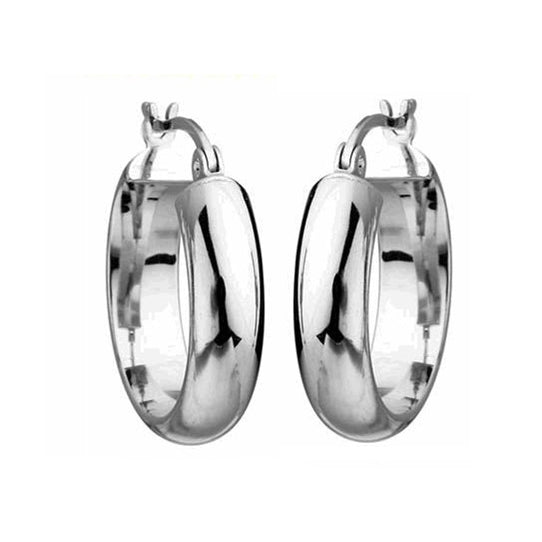 Judy Crowell Jewelry Sterling Silver Polished Tube Hoop Earrings