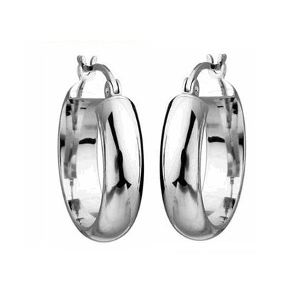 Judy Crowell Jewelry Sterling Silver Polished Tube Hoop Earrings