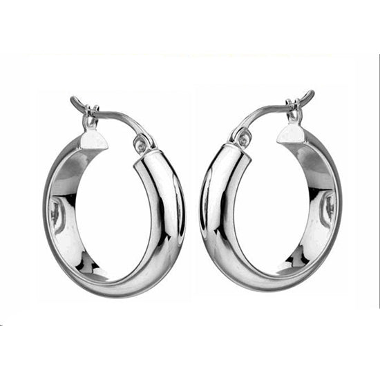 Judy Crowell Jewelry Sterling Silver Polished Tube Hoop Earrings
