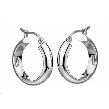 Judy Crowell Jewelry Sterling Silver Polished Tube Hoop Earrings