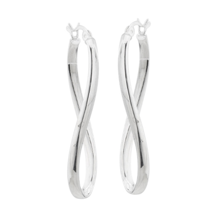 Judy Crowell Jewelry Sterling Silver Twist Hoop Earrings