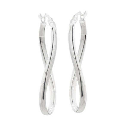 Judy Crowell Jewelry Sterling Silver Twist Hoop Earrings