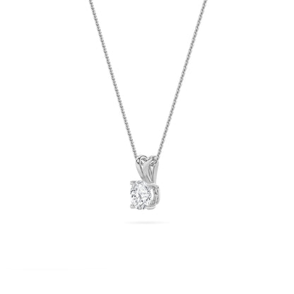 14K White Gold 1.0 CTTW Lab Grown Diamond Round Pendant Necklace