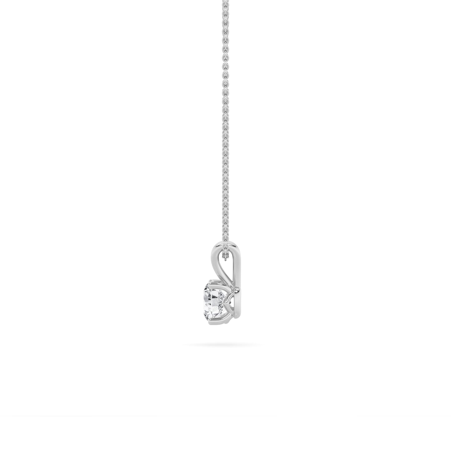 14K White Gold 1.0 CTTW Lab Grown Diamond Round Pendant Necklace