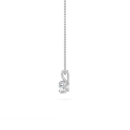 14K White Gold 1.0 CTTW Lab Grown Diamond Round Pendant Necklace