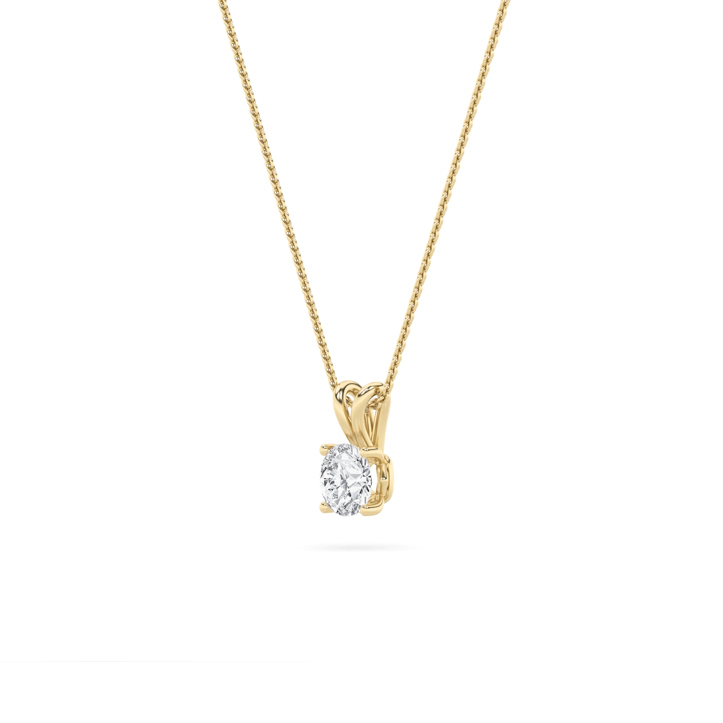 14K Gold 1.0 CTTW Lab Grown Diamond Round Pendant Necklace