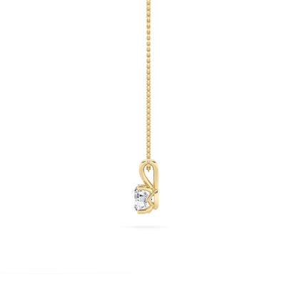 14K Gold 1.0 CTTW Lab Grown Diamond Round Pendant Necklace