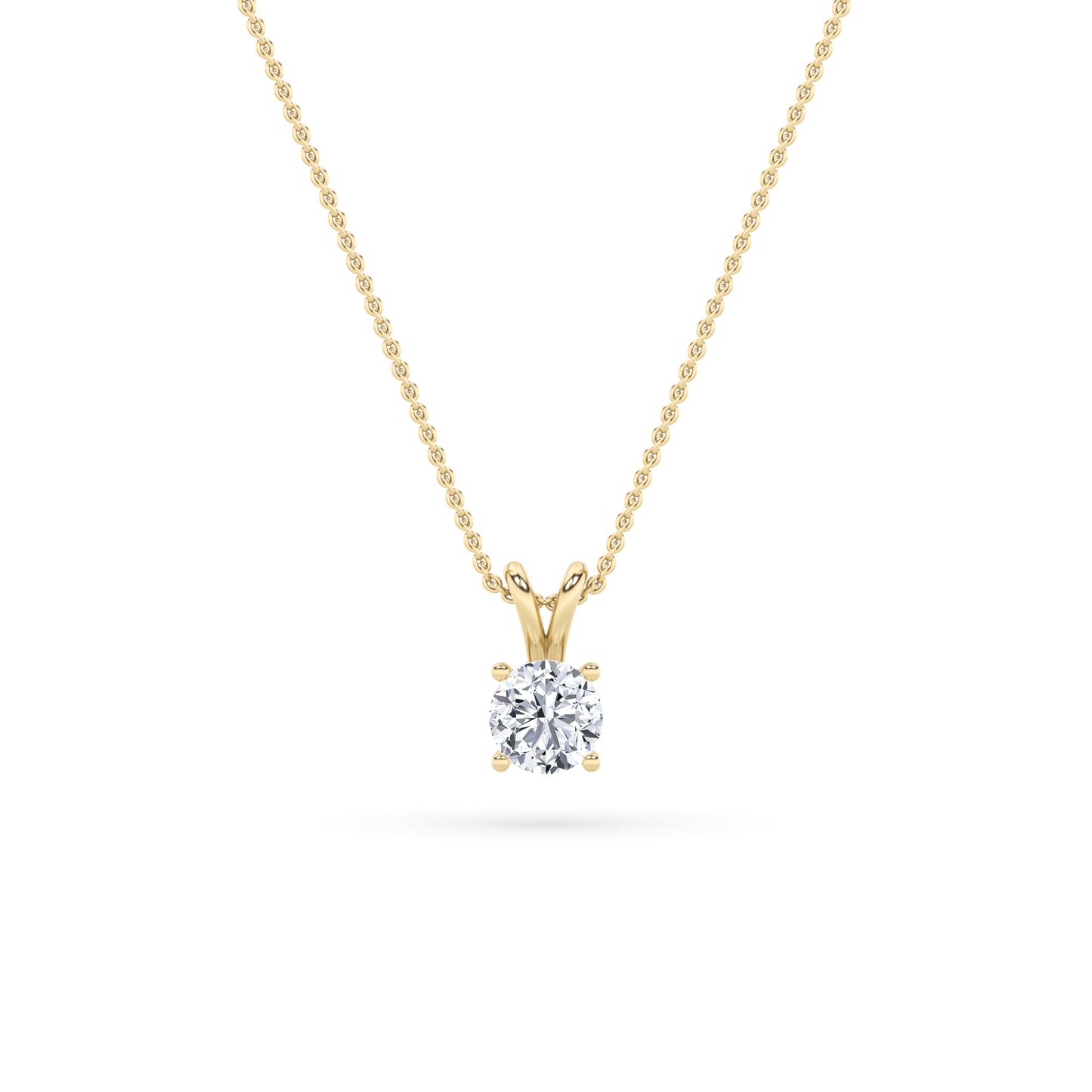 14K Gold 1.0 CTTW Lab Grown Diamond Round Pendant Necklace