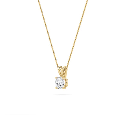 14K Gold 3.0 CTTW Lab Grown Diamond Round Pendant Necklace