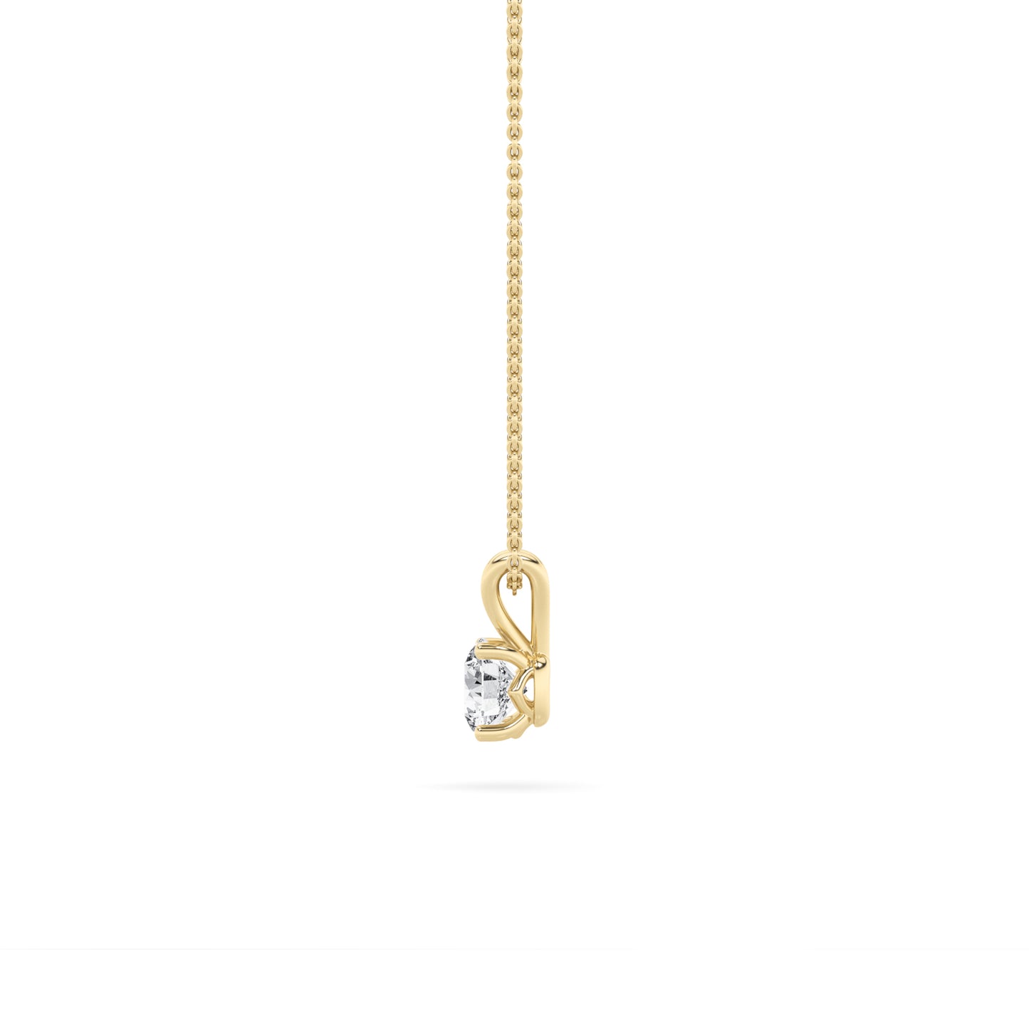 14K Gold 3.0 CTTW Lab Grown Diamond Round Pendant Necklace