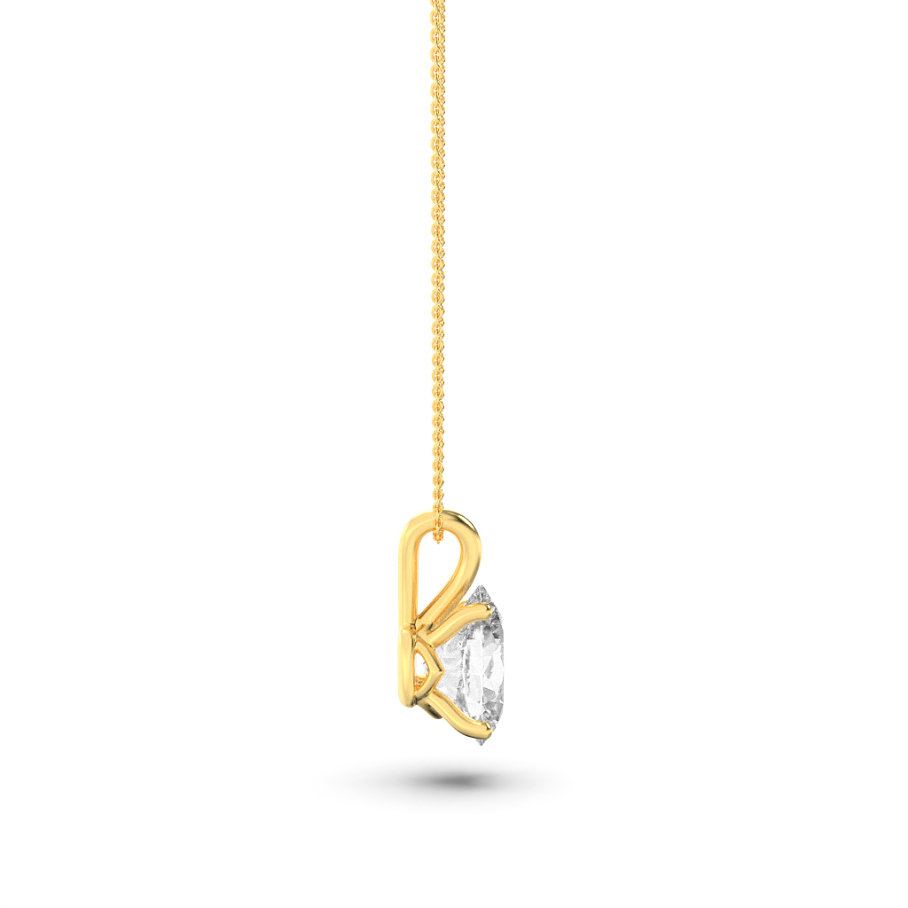 14K Gold 3.0 CTTW Lab Grown Diamond Oval Pendant Necklace