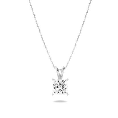 14K White Gold 3.0 CTTW Lab Grown Diamond Oval Pendant Necklace