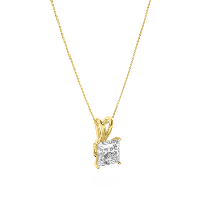 14K Gold 3.0 CTTW Lab Grown Diamond Oval Pendant Necklace