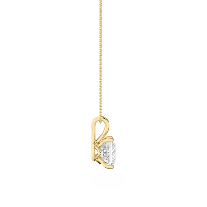 14K Gold 3.0 CTTW Lab Grown Diamond Oval Pendant Necklace