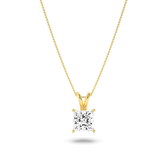 14K Gold 3.0 CTTW Lab Grown Diamond Oval Pendant Necklace