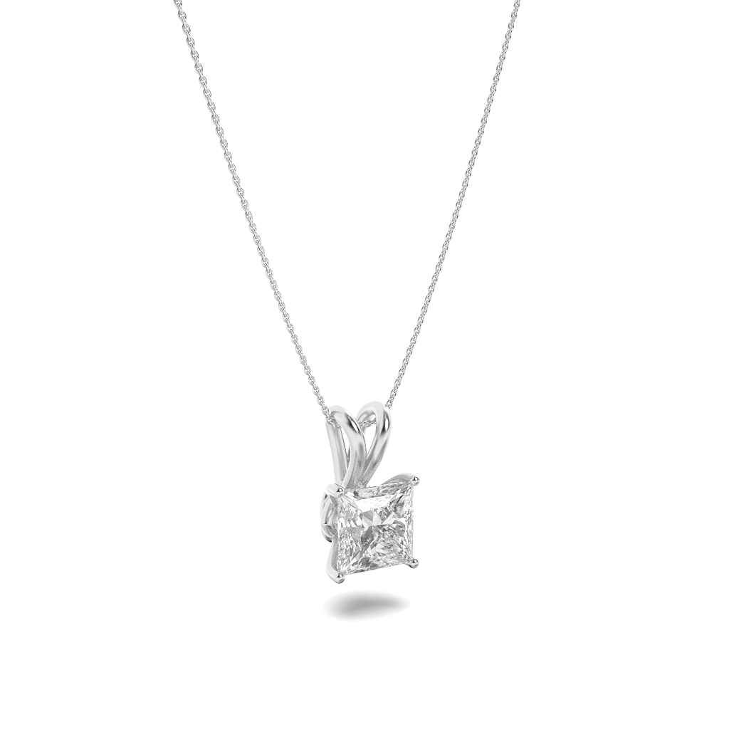 14K White Gold 3.0 CTTW Lab Grown Diamond Oval Pendant Necklace