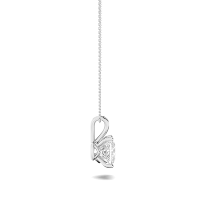 14K White Gold 3.0 CTTW Lab Grown Diamond Oval Pendant Necklace