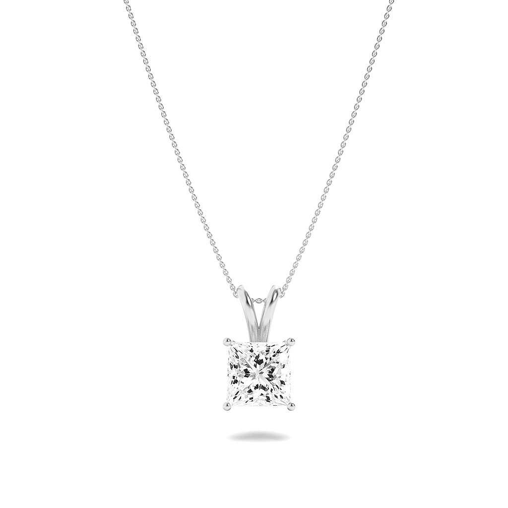 14K White Gold 3.0 CTTW Lab Grown Diamond Oval Pendant Necklace