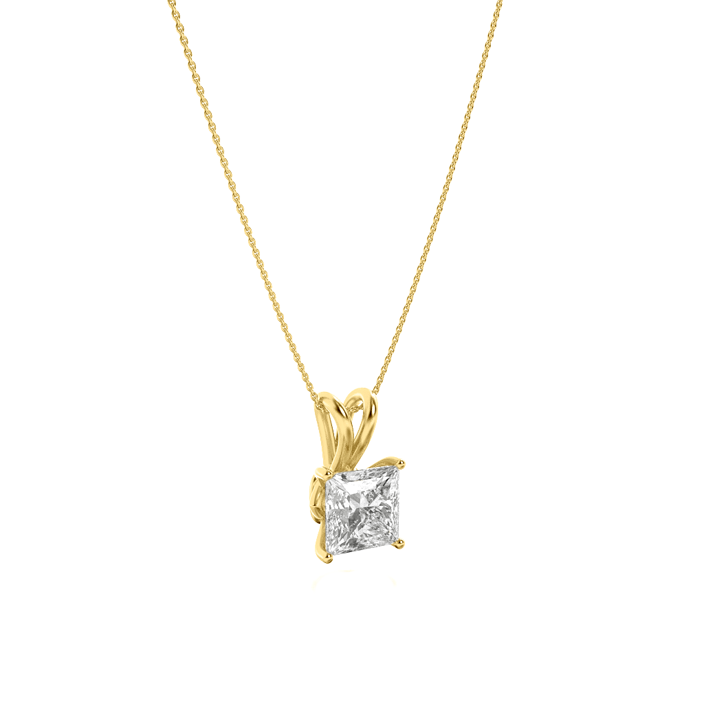 14K Gold 3.0 CTTW Lab Grown Diamond Oval Pendant Necklace