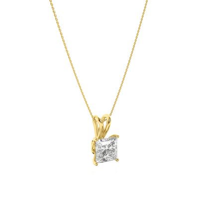 14K Gold 3.0 CTTW Lab Grown Diamond Oval Pendant Necklace
