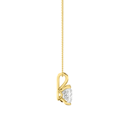 14K Gold 3.0 CTTW Lab Grown Diamond Oval Pendant Necklace