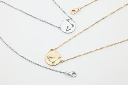 Sterling Silver or 14K Gold Over Sterling Silver Capricorn Zodiac Crystal Bracelet with Adjustable Chain, 5 to 9 Inches