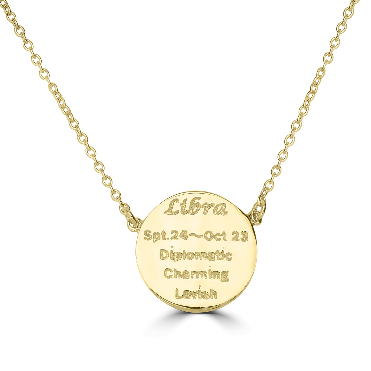 14K Gold Over Brass Libra Zodiac Crystal Pendant Necklace, 16 to 20 Inches