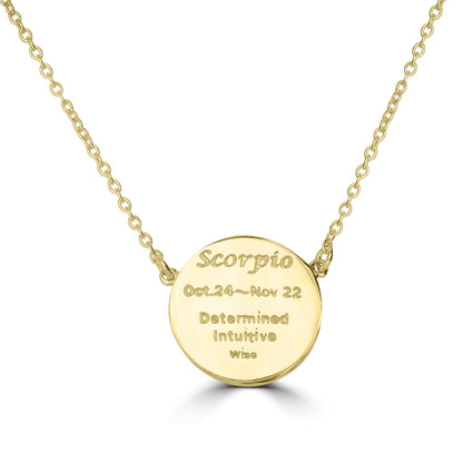 14K Gold Over Brass Scorpio Zodiac Crystal Pendant Necklace, 16 to 20 Inches