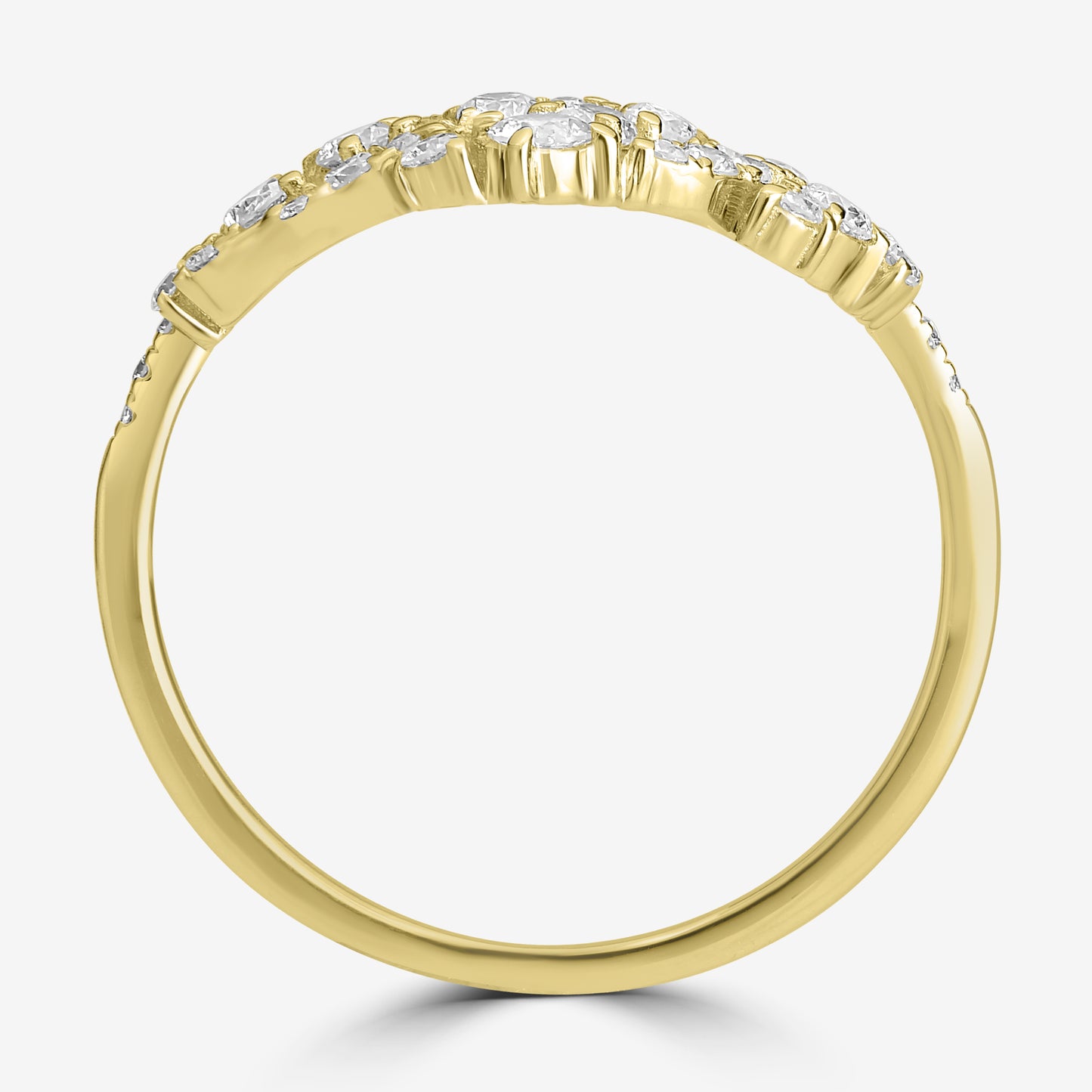 14K Gold Round Diamond Crown Ring, .48 Carats, Sizes 6 to 8